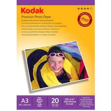 Hartie foto ink jet  glossy, A3, 200g, 20 coli/top, Premium Kodak