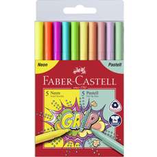 Carioca 10 culori/set Grip Neon si Pastel Faber Castell-FC155312