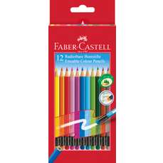 Creioane colorate cu guma 12culori/set, Eco Faber Castell-FC116612