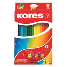 Creioane colorate 36culori/set + ascutitoare, Kores-KO93336