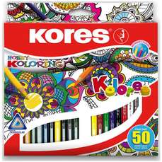 Creioane colorate 50culori/set Kores-KO93350