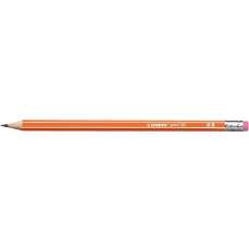 Creion cu guma, HB, corp portocaliu, 160 Stabilo