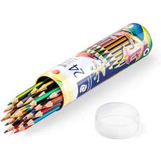 Creioane colorate 24culori/set, cutie metal, Compact Wopex Staedtler