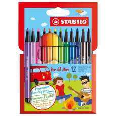 Carioca 12 culori/set, varf 1mm, Mini Pen 68 Stabilo SW66812