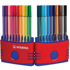 Carioca 20 culori/set, varf 1mm, Color Parade rosu-albastru Pen 68 Stabilo, SW682004