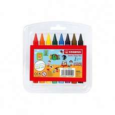 Creioane colorate cerate 8culori/set, etui plastic, Yippy Wax Stabilo SW2808