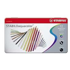 Creioane colorate 12culori/set, varf 2.8mm, cutie metal, Aquacolor Stabilo SW1716125
