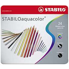 Creioane colorate 24culori/set, varf 2.8mm, cutie metal, Aquacolor Stabilo SW1716245