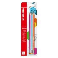 Creion cu guma, HB, corp roz-bleu-portocaliu, 3buc/set, 160 Stabilo SWB5050010
