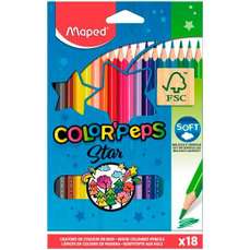 Creioane colorate 18culori/set, Color Peps Star Maped (FSC)