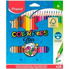 Creioane colorate 24culori/set, Color Peps Star Maped (FSC)