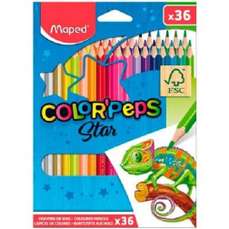 Creioane colorate 36culori/set, Color Peps Star Maped (FSC)