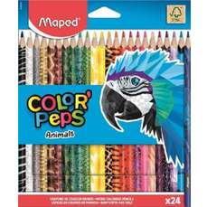 Creioane colorate 24culori/set, Color Peps Animals Maped (FSC)