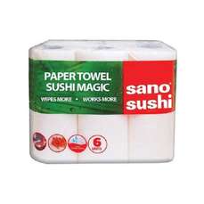 Prosop hartie alba, 2 straturi, 6role/set, Sushi Sano