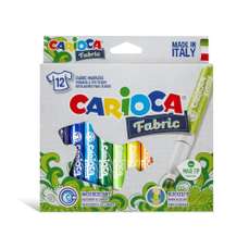 Carioca pentru textile 12 culori/set, varf 6mm, Fabric Carioca