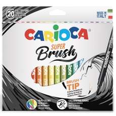 Carioca 20 culori/set, varf tip pensula, Super Brush Carioca