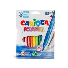 Carioca 12 culori/set, varf tip pensula, Acquarell Carioca