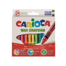 Creioane colorate cerate 24culori/set, Wax Crayons CARIOCA