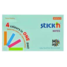Notes autoadeziv 127mm x 76mm, 100 file/buc, 4 culori pastel, Stickn HO-21576
