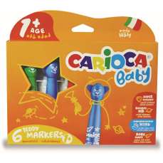 Carioca 6 culori/set, Baby Teddy 1+ Carioca