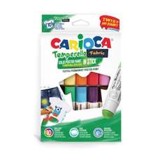 Creioane colorate tempera pentru textile, 10 culori/set, Temperello Fabric Carioca