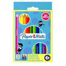 Creioane colorate 12culori/set, Triangle Assorted Colors PaperMate