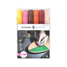 Permanent marker cu vopsea acrilica, 6 culori/set (galben, roz, maro, portocaliu, visiniu, caisa), v