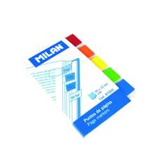 Index autoadeziv plastic, 5x20file/set, 45mm x 12mm, transparent/color, Milan 87000