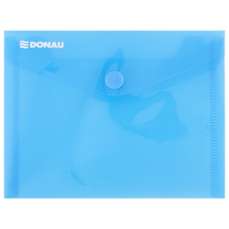 Mapa plastic cu capsa A6, 10buc/set, albastru transparent, Donau