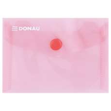 Mapa plastic cu capsa A7, 10buc/set, rosu transparent, Donau