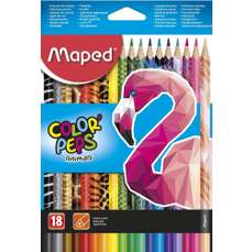 Creioane colorate 18culori/set, 832218FC, Color Peps Animals Maped (FSC)