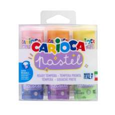 Tempera 6 culori/set, culori pastel, tub 25ml, 43185 Carioca
