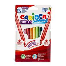 Carioca 10 culori/set, 2 varfuri, 41438, Birello Carioca