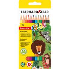Creioane colorate 12culori/set, plastic, Faber Eberhard-EF514812
