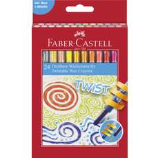 Creioane colorate cerate retractabile, 24culori/set, Faber Castell-FC120004