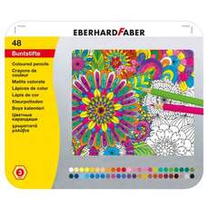 Creioane colorate 48culori/set, cutie metal, Faber Eberhard-EF514848