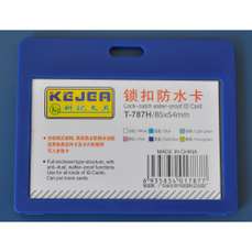 Ecuson plastic pentru carduri, orizontal, sistem waterproof, albastru inchis, 85x55mm, 5buc/set, Kej