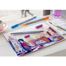 Marker solubil in apa, roz vintage, 195, 2 varfuri, Goldfaber, Faber Castell-FC164595