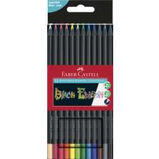 Creioane colorate 12culori/set, cutie metal, Black Edition Faber Castell-FC116413