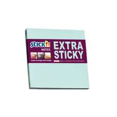 Notes autoadeziv extra sticky, 76mm x 76mm, 90 file/buc, albastru pal, Stick'n
