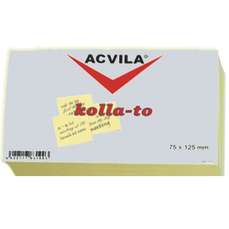 Notes autoadeziv 125mm x 75mm, 100 file/buc, galben pal, AC831 Acvila