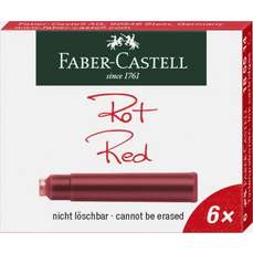 Patroane scurte, cerneala rosie, 6buc/set, 185514 Faber Castell