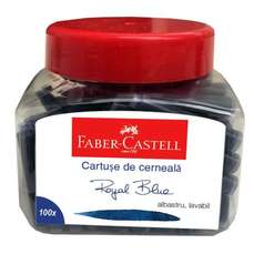 Patroane scurte, cerneala albastra, 100buc/set, 185500 Faber Castell