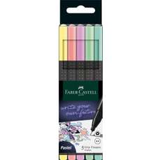 Liner 5 culori/set, pastel, varf 0,4mm, Grip Faber Castell-FC151602
