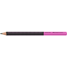 Creion fara guma, B, Jumbo Grip Two Tone negru-roz 2022 Faber Castell-FC511911