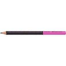 Creion fara guma, B, Jumbo Grip Two Tone negru-roz 2022 Faber Castell-FC511911