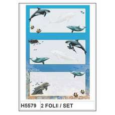Etichete scolare autoadezive, delfini, 2coli/set, H5579 HERMA