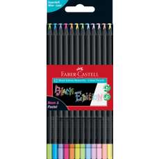 Creioane colorate 12culori/set, Neon si Pastel, Black Edition Faber Castell-FC116410