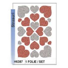 Sticker Magic, inimioare rosii si argintii, 1folie/set, H6387 HERMA