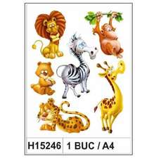 Sticker Decor fereastra, A4, animale din jungla, 1folie/set, H15246 HERMA